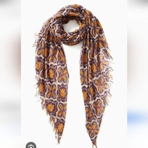Chan Luu Crux Medieval Elegant Floral Patterned Scarf NWT